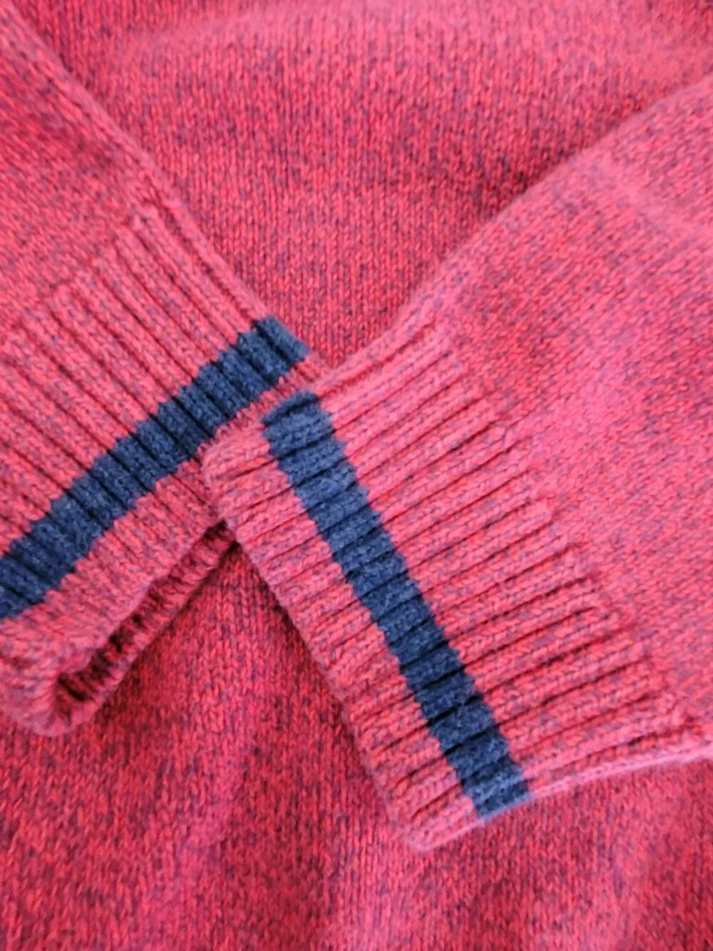 Vintage OshKosh Sweater Boys 8 Red 100% Cotton Knit Fair Isle Button Mock Neck